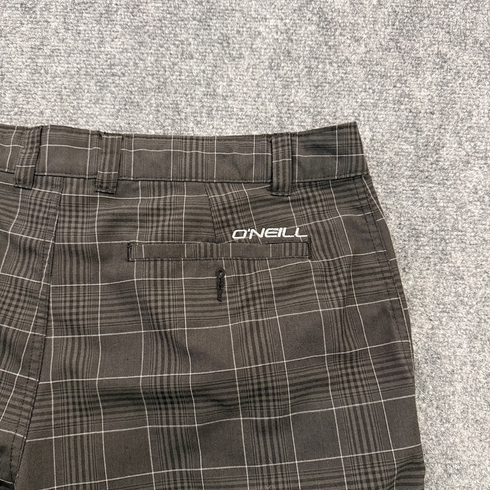 O'Neill Mens Plaid Hybrid Walk Shorts Size 36 Black Golf Casual Flat Front 11" - Picture 6 of 11